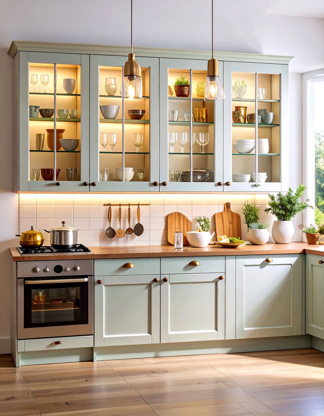 Glass Front Display Cabinets - 30 kitchen cabinet storage ideas