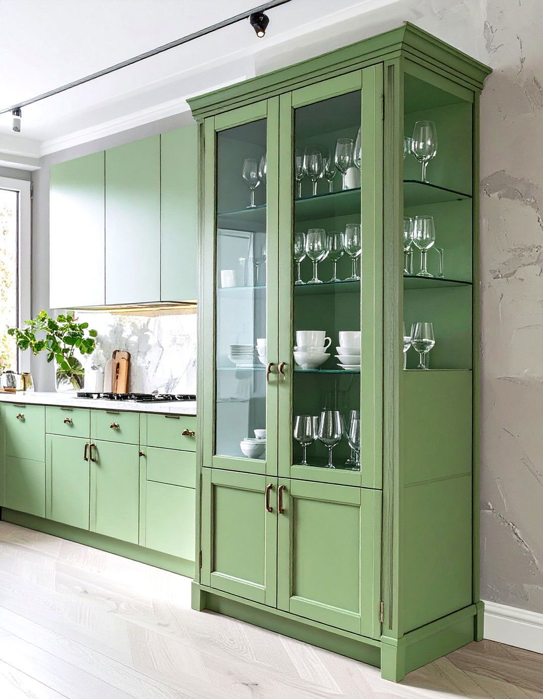 Glass Fronted Freestanding Cabinet - 30 unfitted kitchen ideas