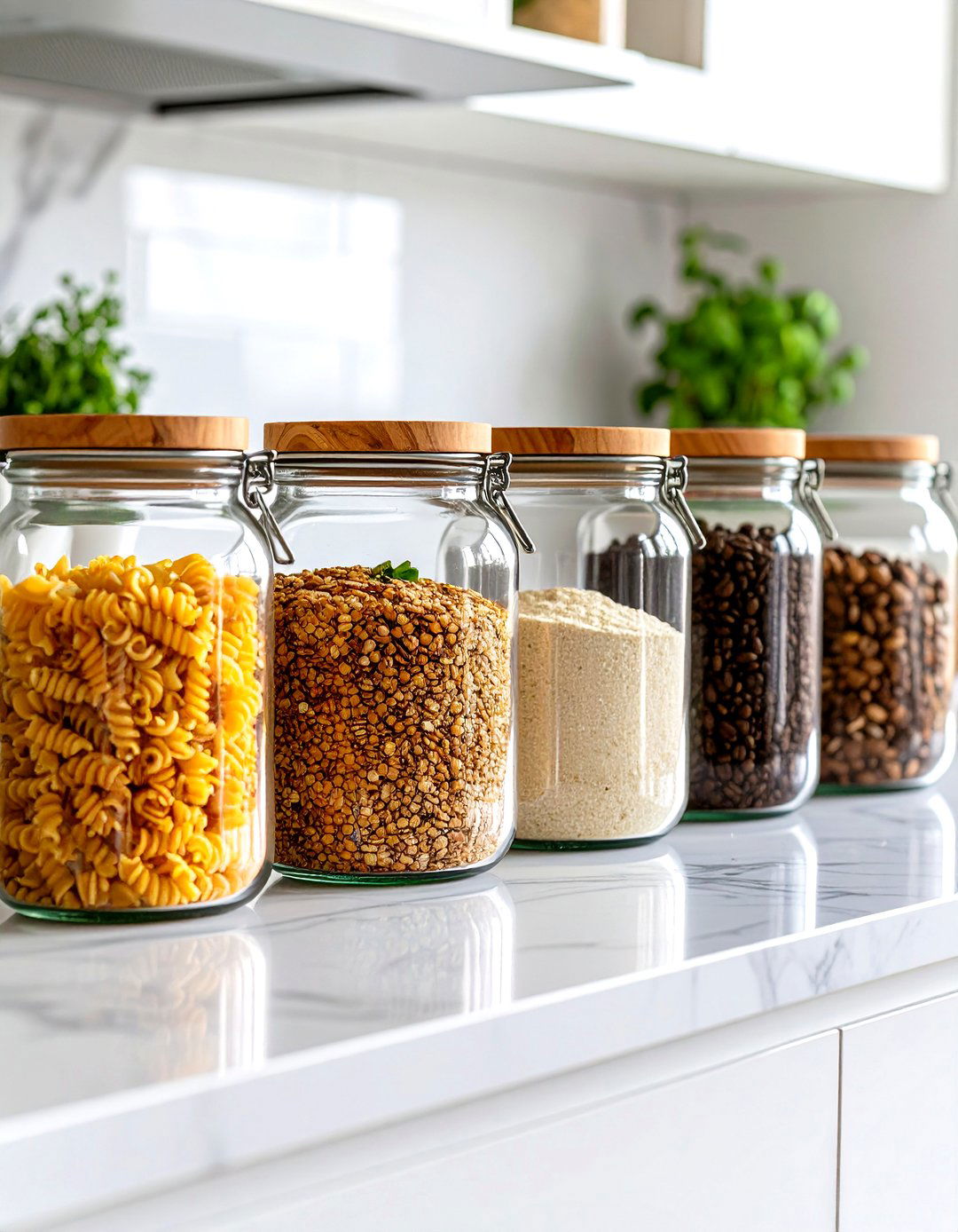 Glass Jar Countertop Pantry - 30 pantry ideas for small kitchen