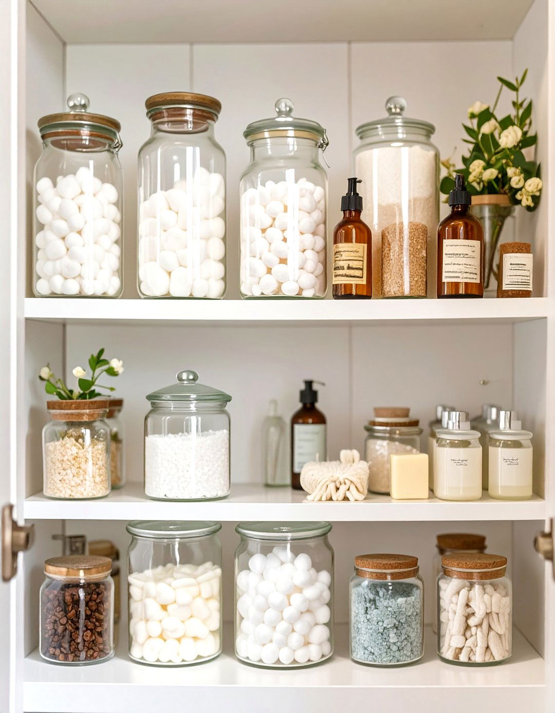 Glass Jars and Apothecary Style - 30 bathroom closet organization ideas