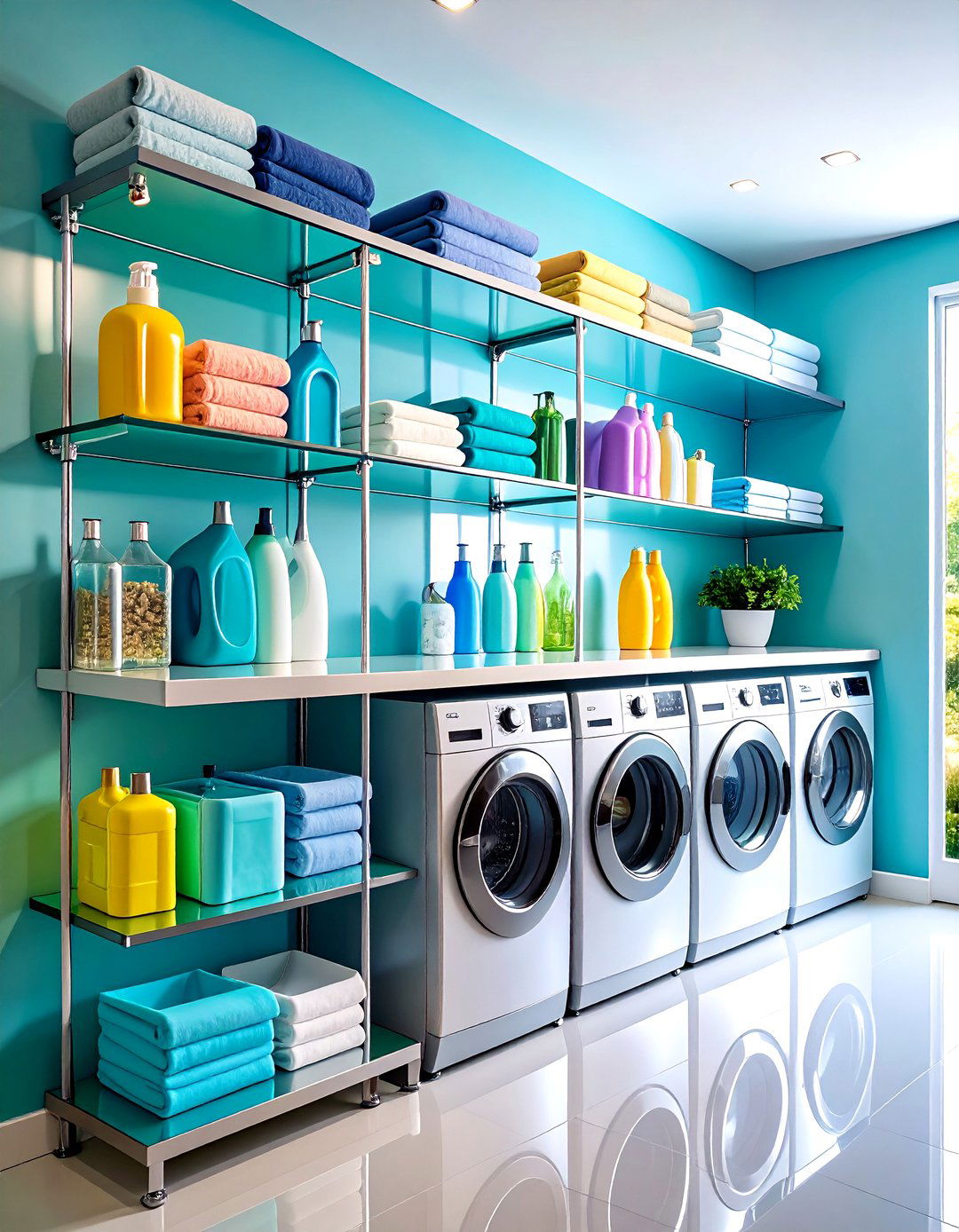 Glass Laundry Room Shelves - 30 laundry room shelves ideas