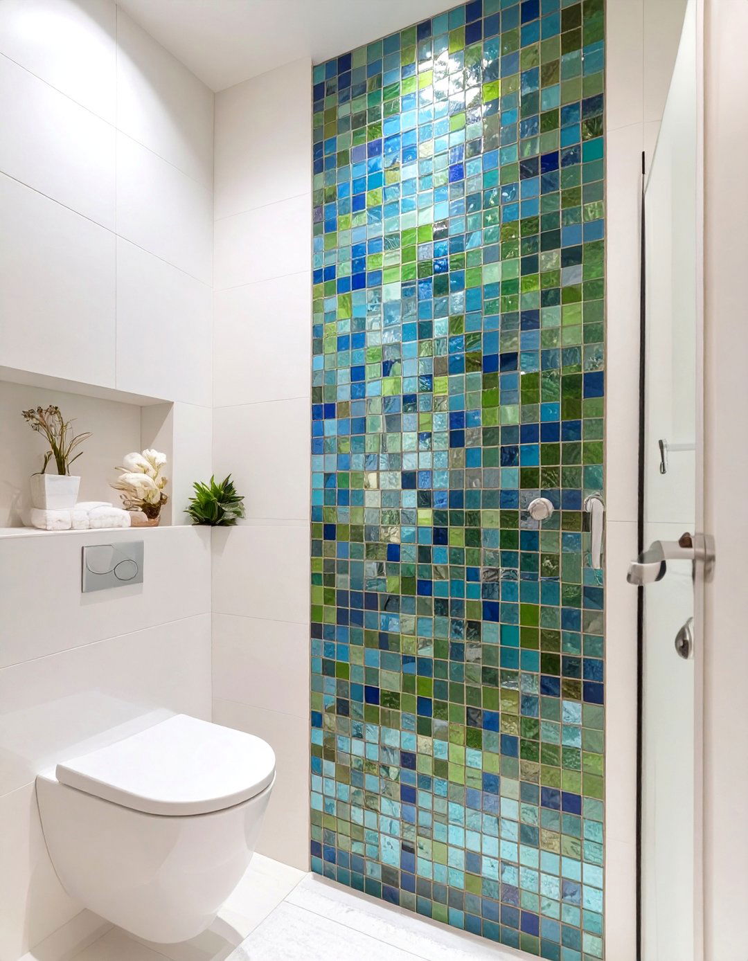Glass Mosaic Bathroom Accent Tiles - 30 bathroom tiles design images ideas