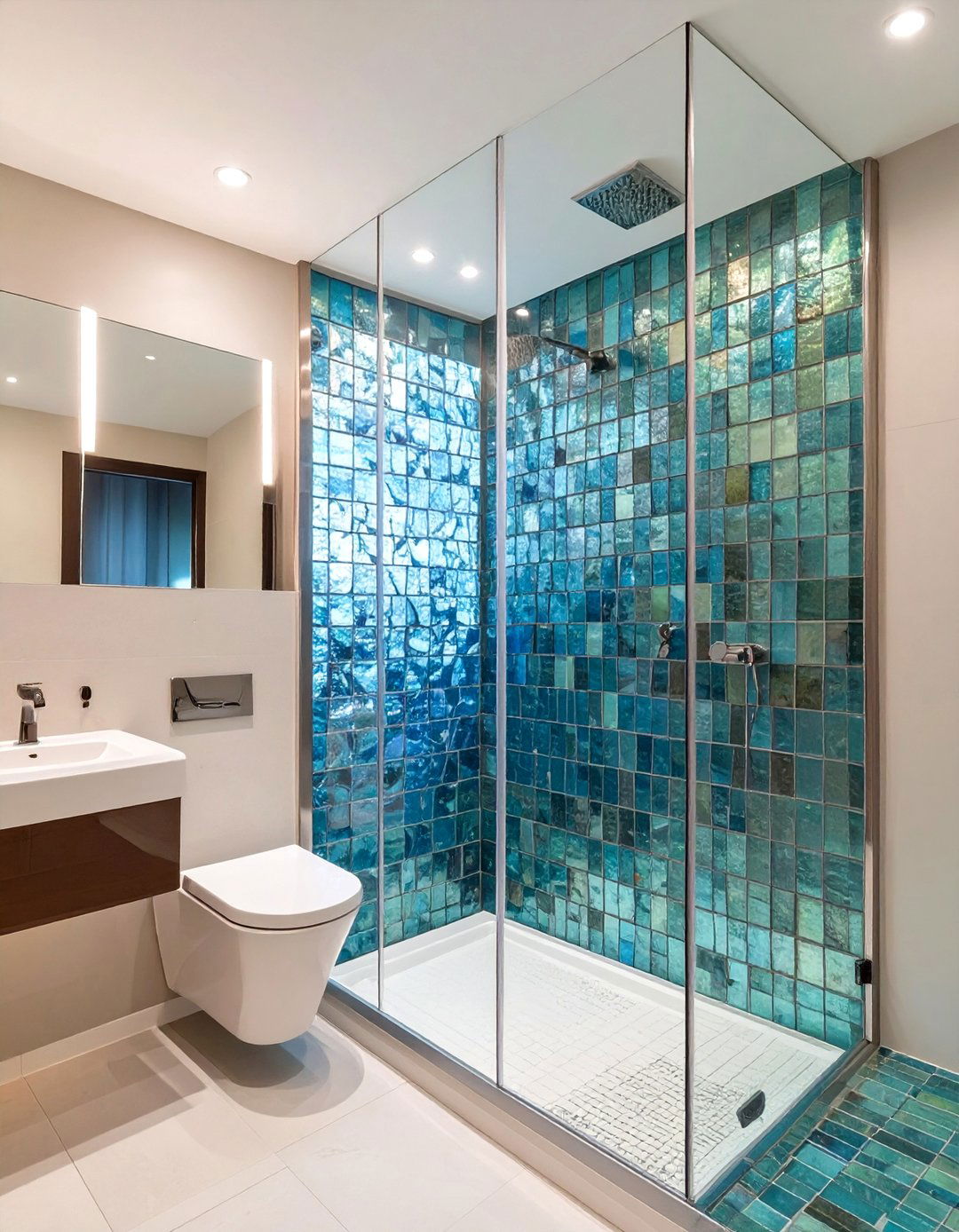 Glass Mosaic Tile Shower Surround - 30 shower surround ideas