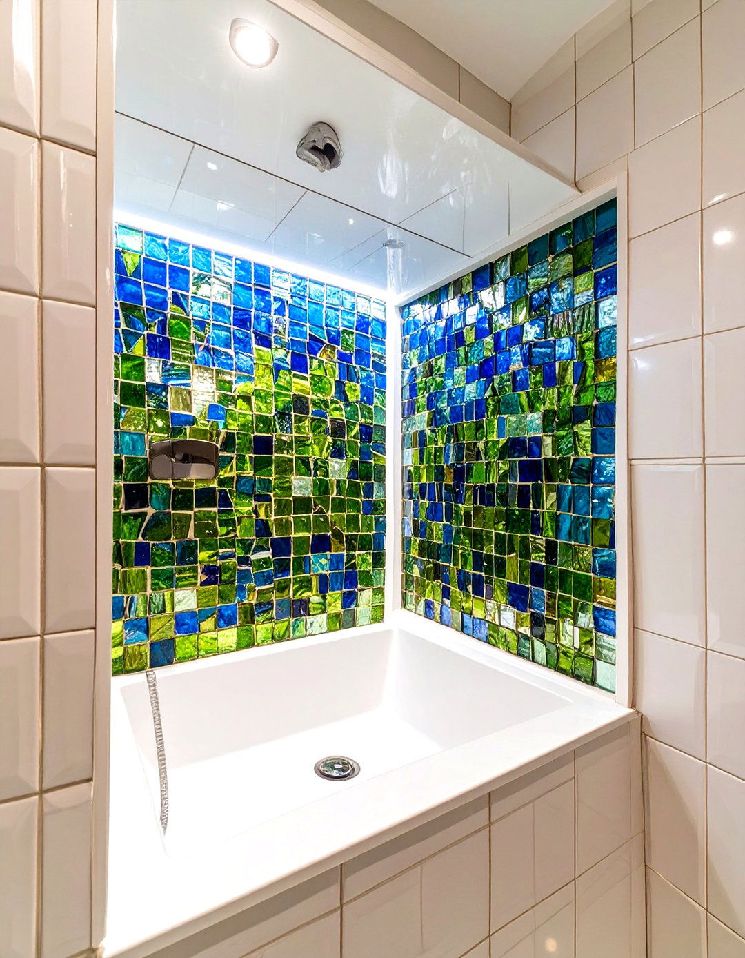 Glass Mosaic Tiles for a Splash of Color - 30 small bathroom bathroom tile ideas