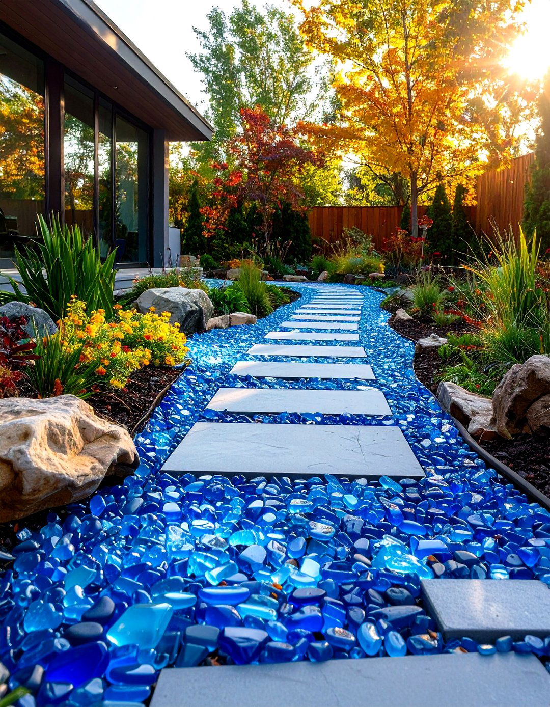 Glass Mulch Garden Walkway - 30 garden walkway ideas