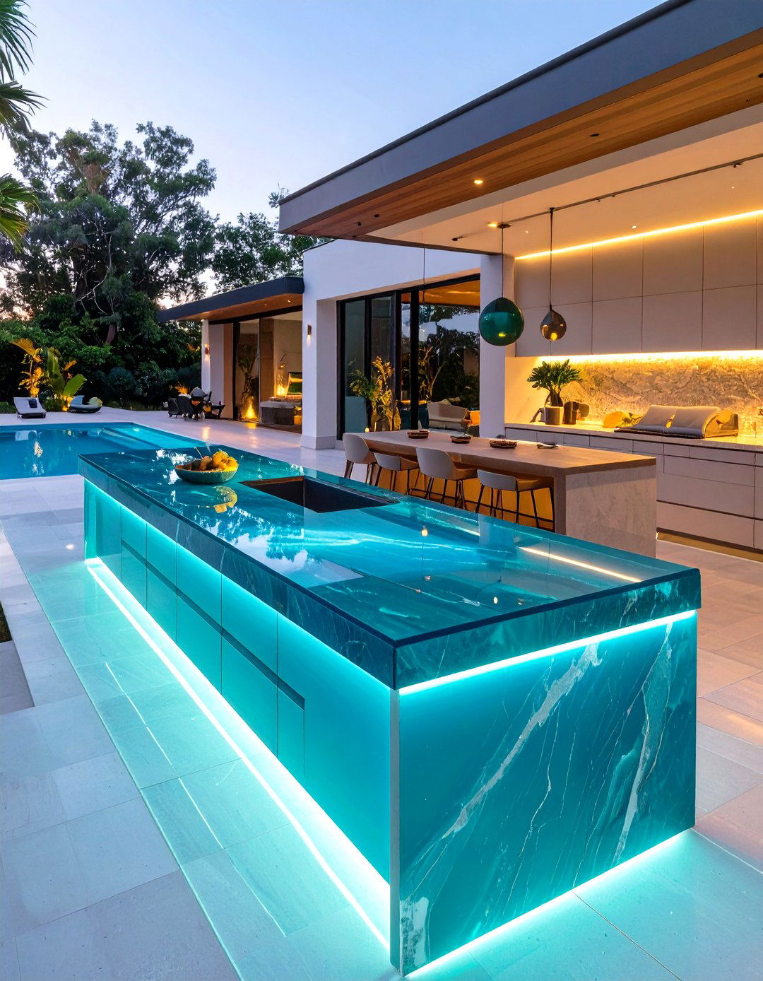 Glass Outdoor Kitchen Countertops - 30 outdoor kitchen countertop ideas