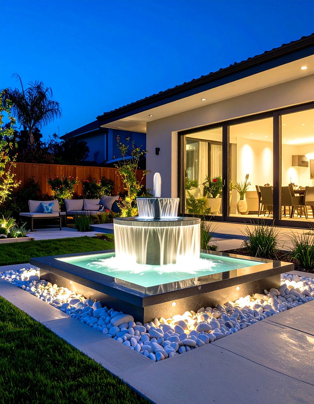 Glass Panel Garden Fountain - 30 garden fountain ideas