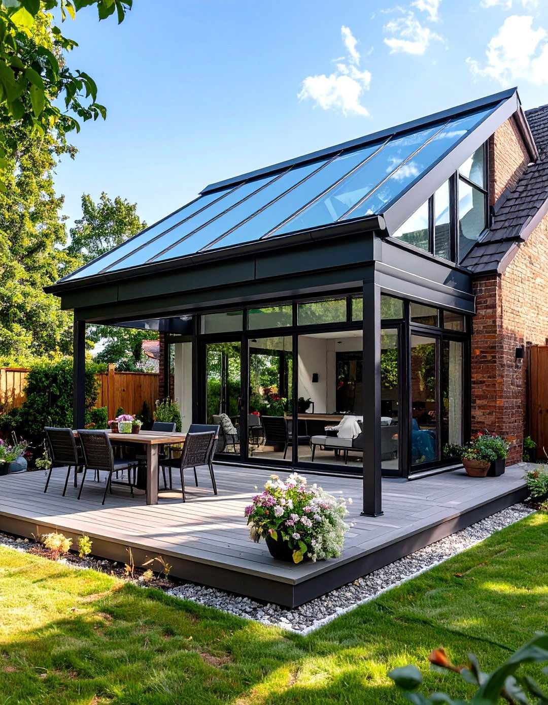 Glass Panel Patio Roof - 30 patio roof ideas attached to house