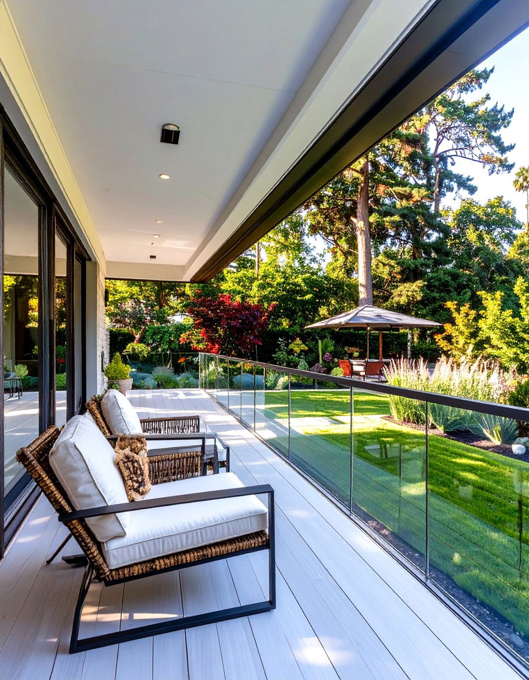 Glass Panel Railing Porch - 30 house modern front porch ideas