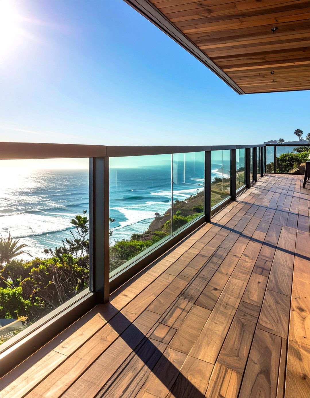 Glass Panel Wood Deck Railing - 30 wood deck deck railing ideas