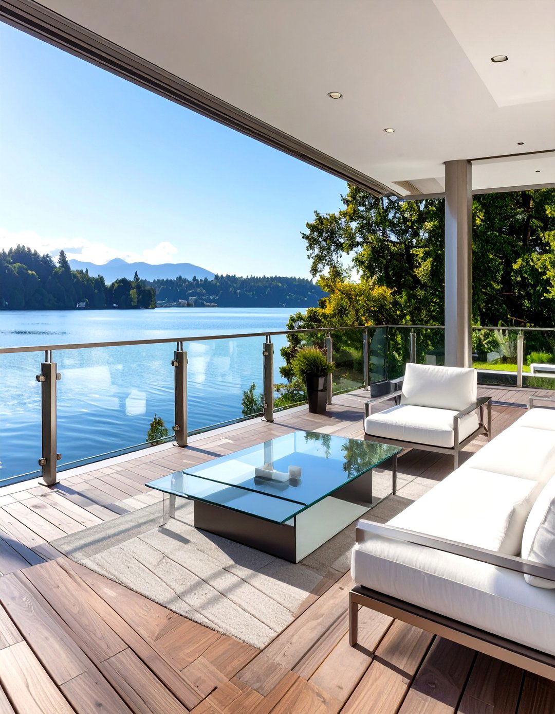 Glass Panel and Stainless Steel Deck Railing - 30 metal deck railing ideas