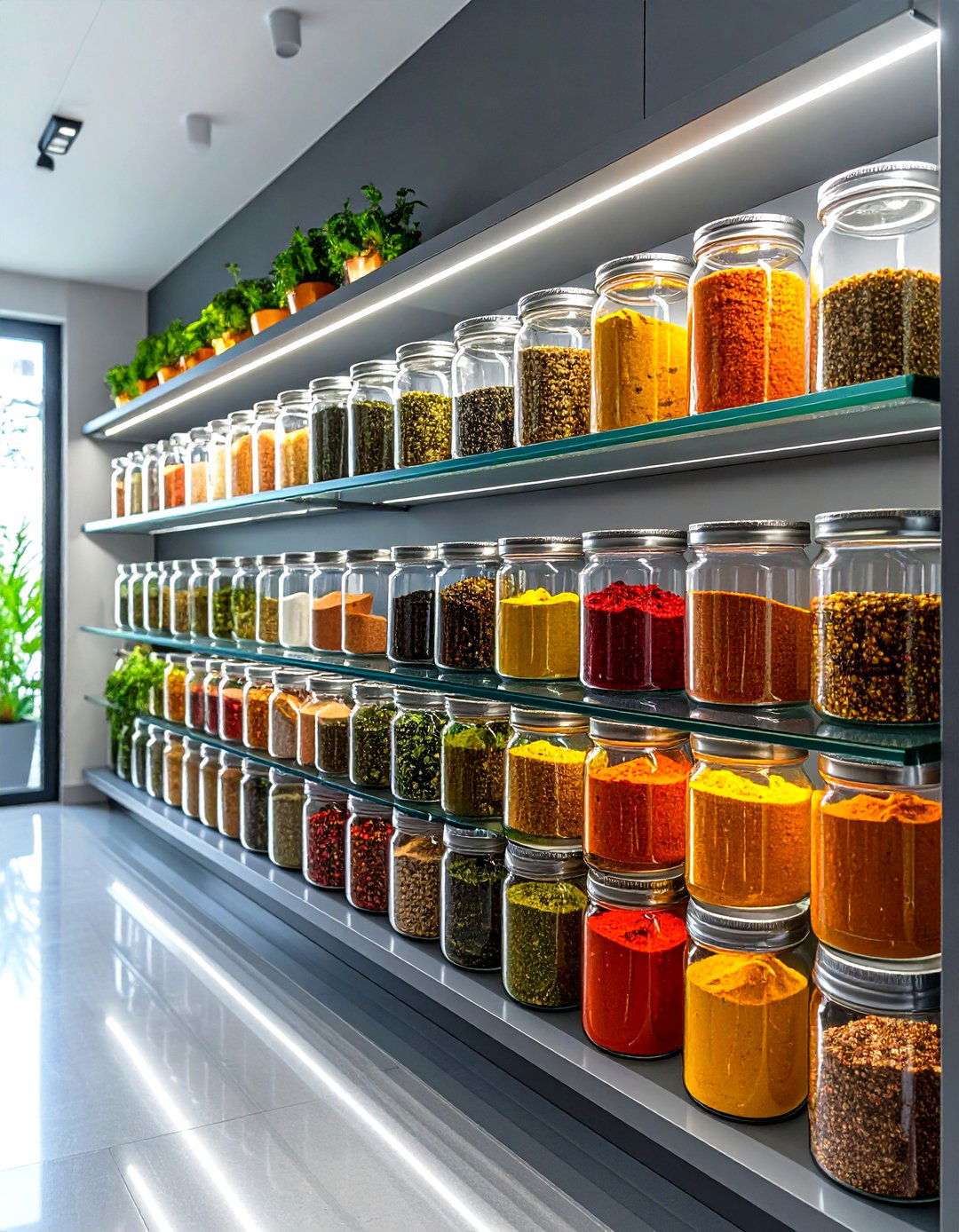Glass Pantry Shelves for a Modern Look - 30 pantry shelf ideas