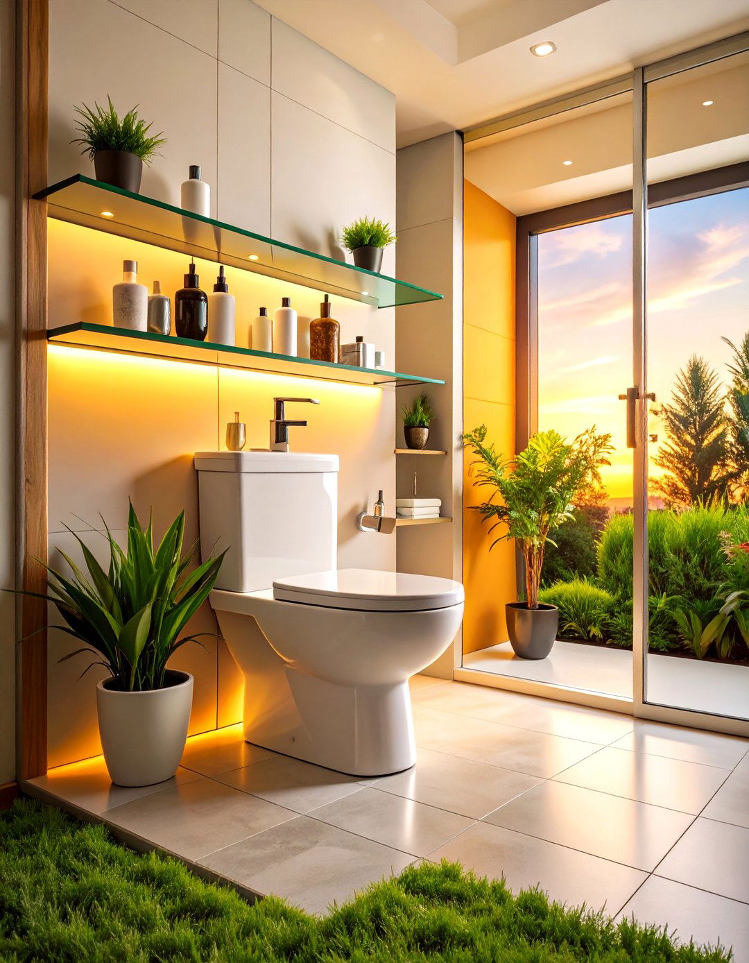 Glass Shelf Storage Solution - 30 50 small bathroom ideas with shower and toilet