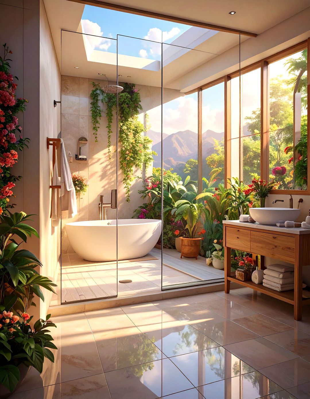 Glass Shower Enclosure - 30 small spa bathroom ideas