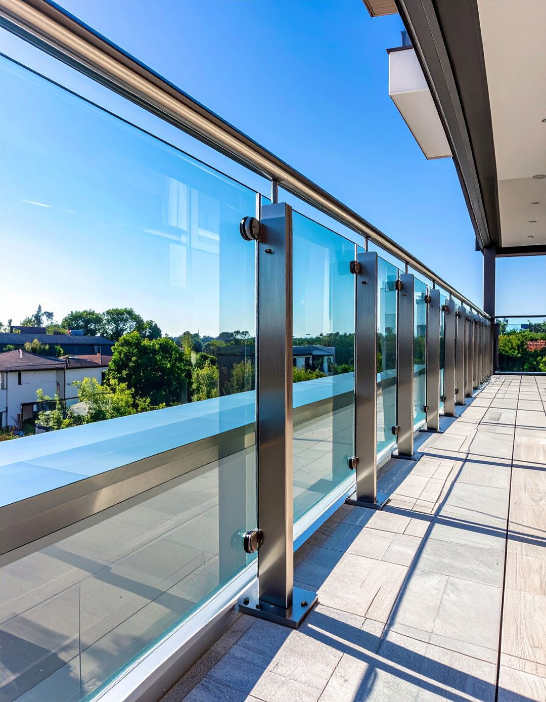 Glass and Stainless Steel Railing - 30 modern deck railing ideas