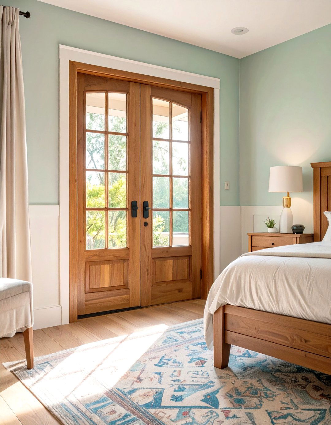 Glass and Wood Panel Mix Bedroom Door - 30 bedroom door ideas