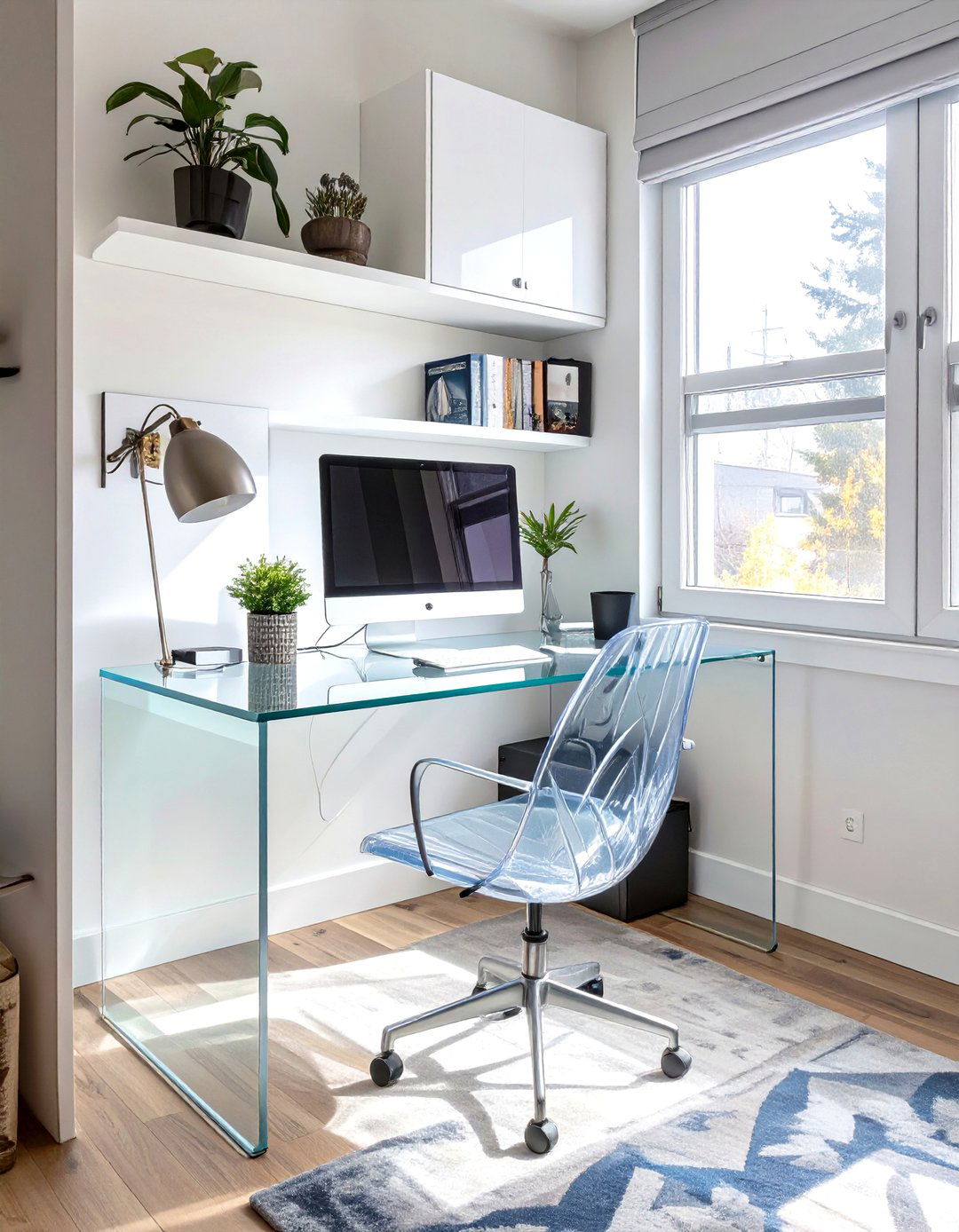 Glass or Acrylic Desk Small Home Office Design - 30 small home office design ideas
