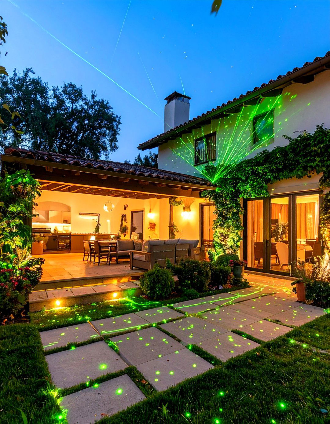 Glimmering Starry Sky Laser Projector for Patios - 30 patio lighting ideas