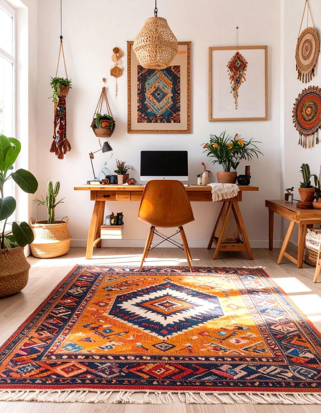 Global Inspired Kilim Office Rug - 30 office rug ideas