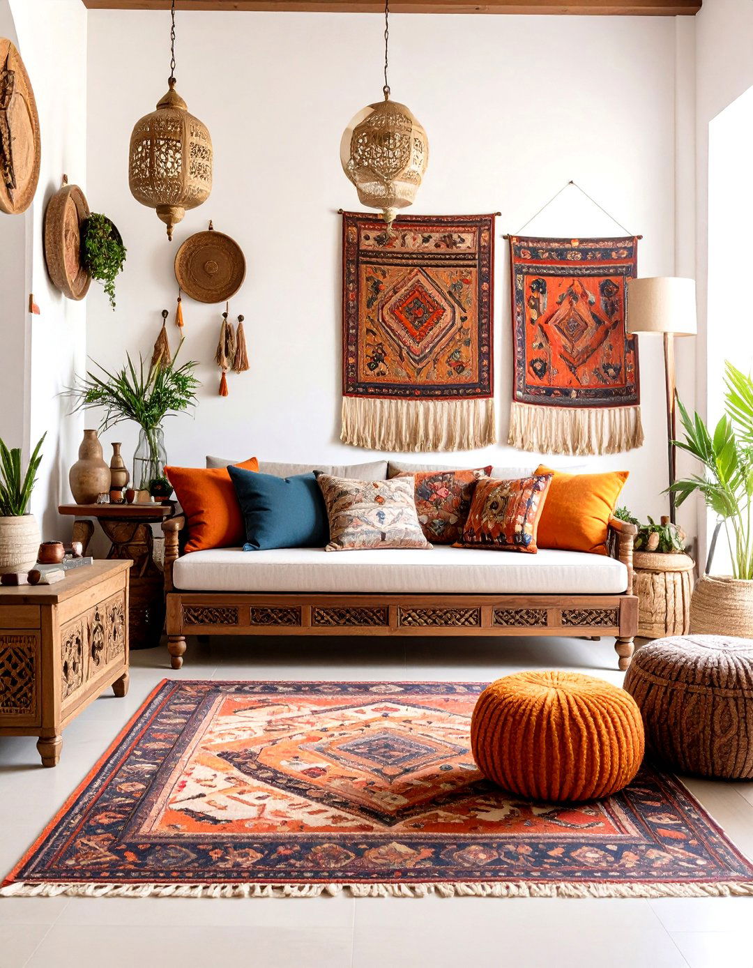Global Nomad Foyer with Collected Treasures - 30 foyer furniture ideas