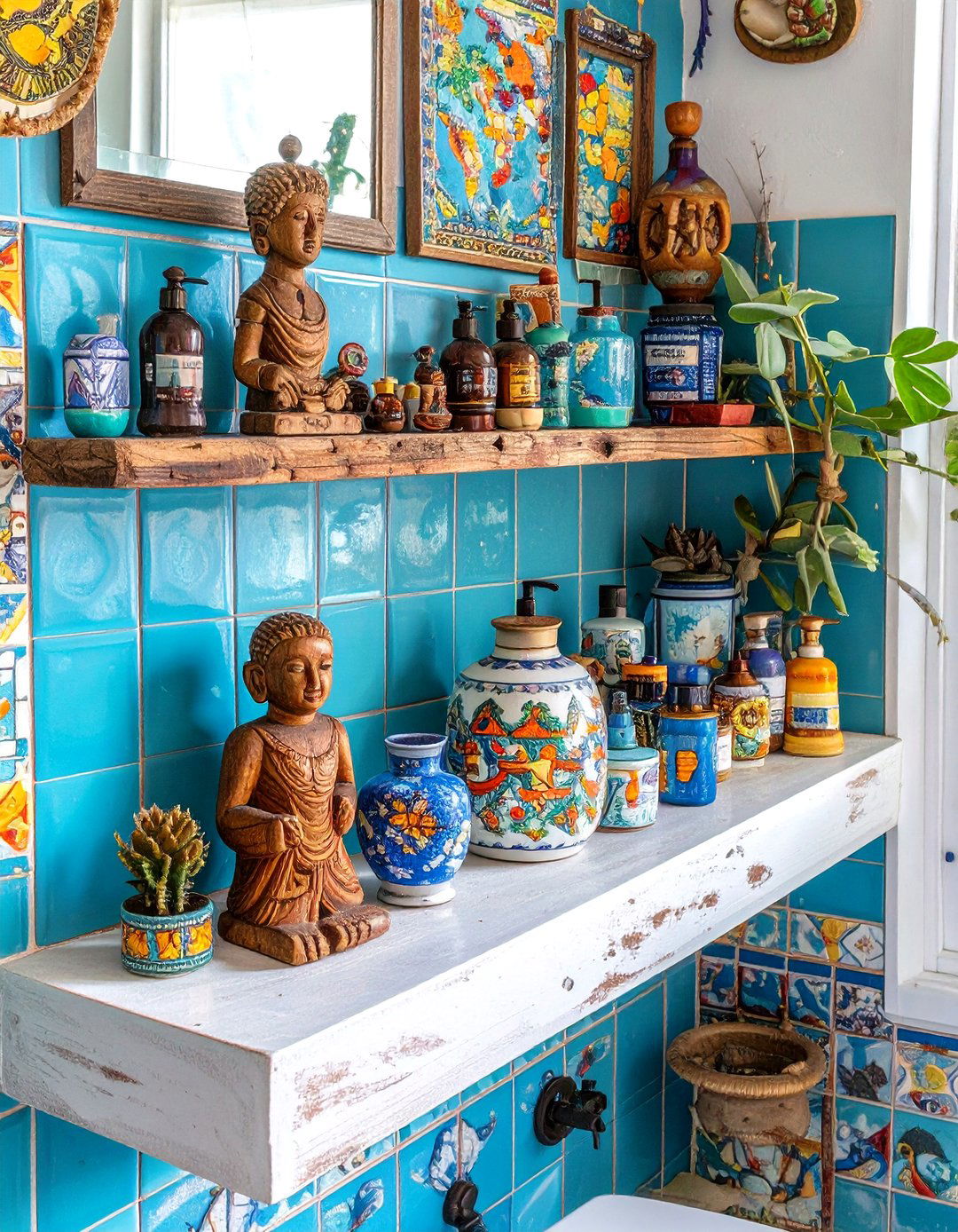 Global Traveler Bathroom Shelf - 30 bathroom shelf decor ideas