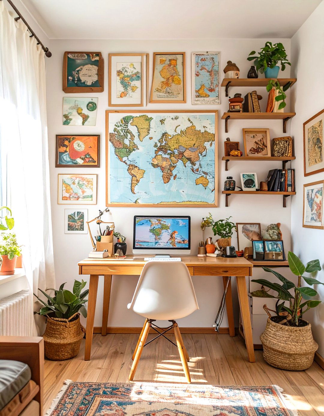 Global Traveler Home Office - 30 home office decorating ideas
