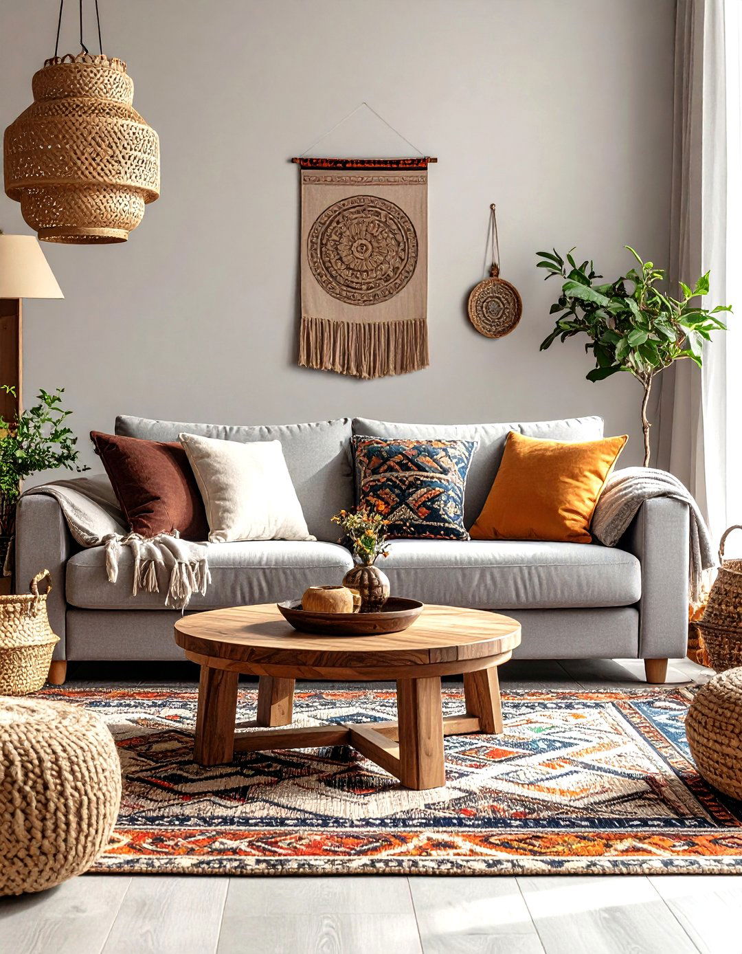 Global Traveler Living Room - 30 grey couch living room ideas