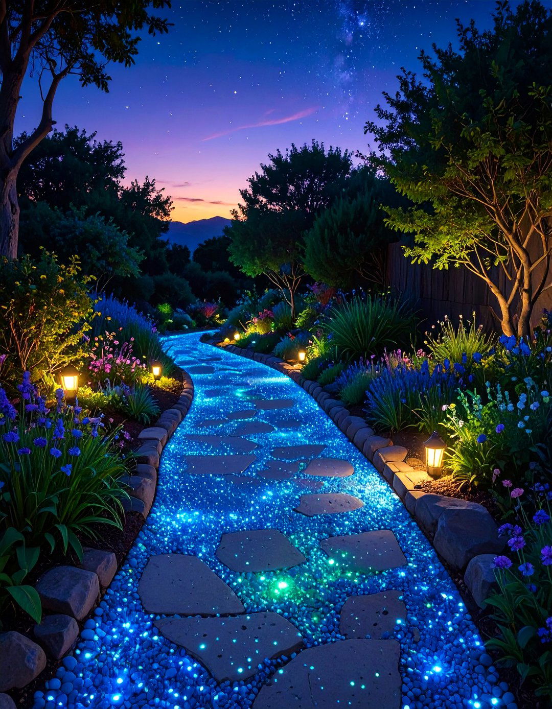 Glow in the Dark Aggregate Path - 30 backyard walkway ideas