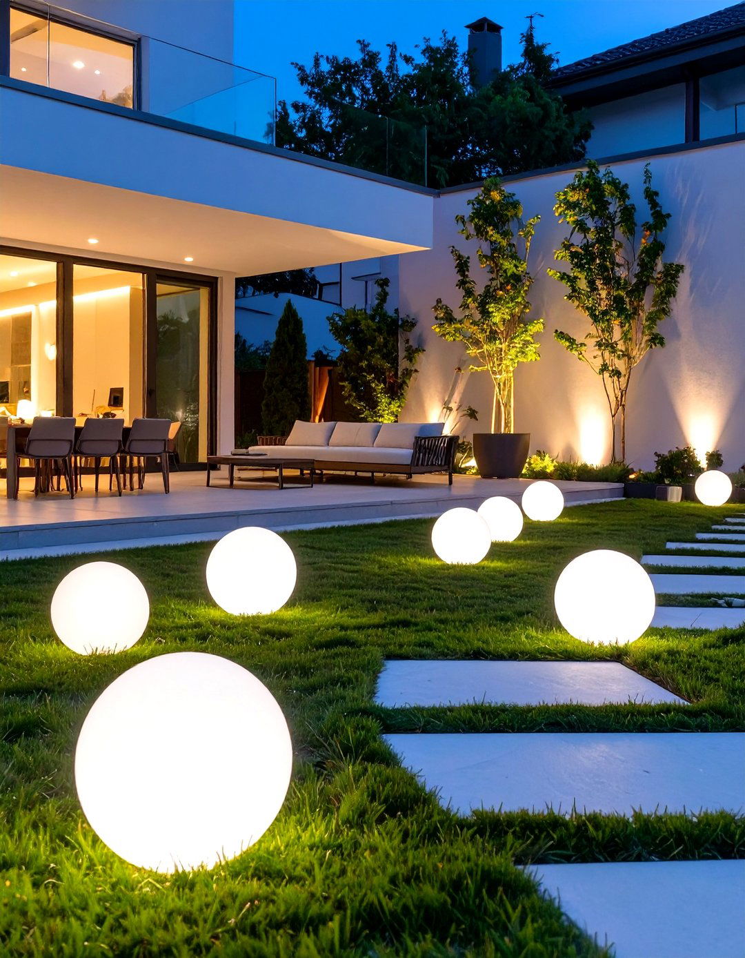 Glowing Orbs and Spheres - 30 outdoor patio lighting ideas