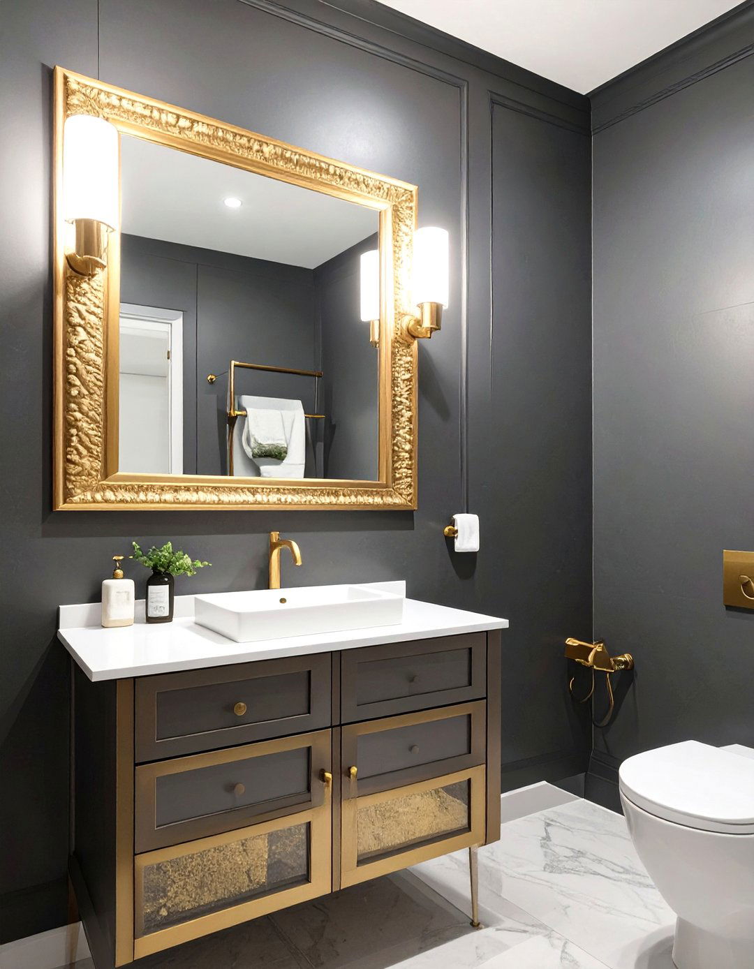 Gold Accents Bathroom - 30 girls bathroom ideas