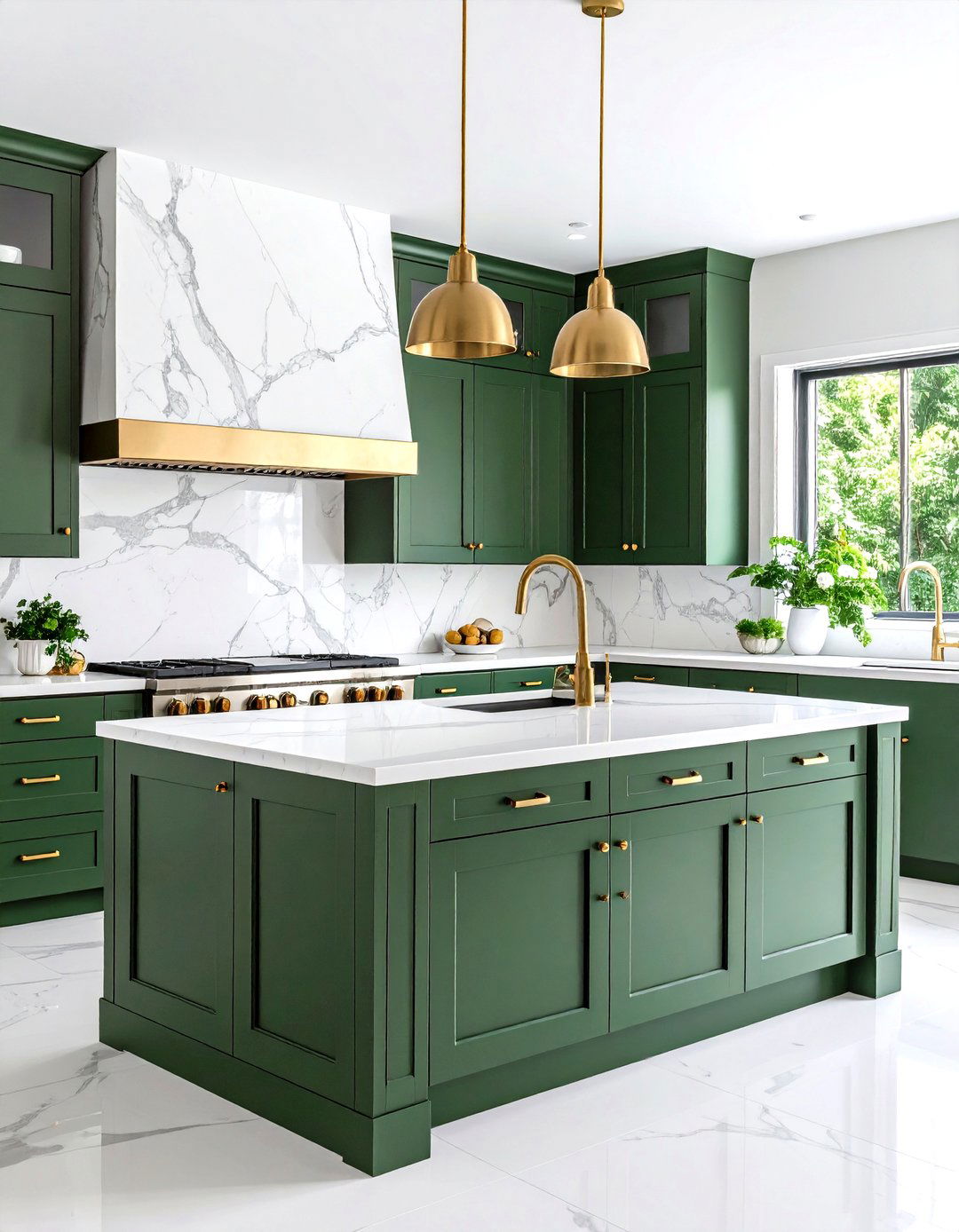 Gold and Brass Detailed Kitchen Cupboards - 30 kitchen cupboards ideas