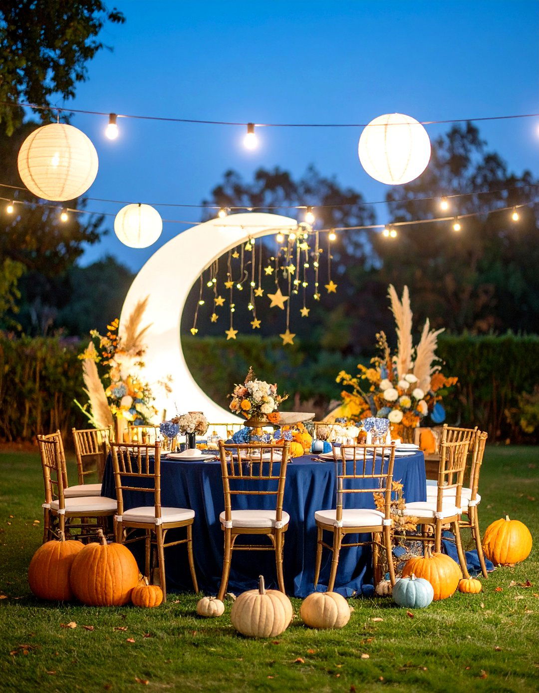 Gold and Glittering Harvest Moon - 30 fall baby shower ideas