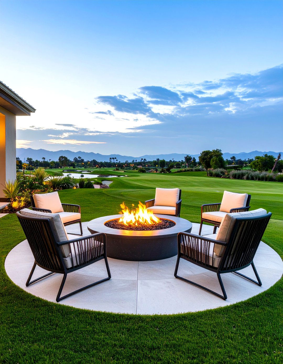 Golf Course View Fire Pit - 30 fire pit landscaping ideas