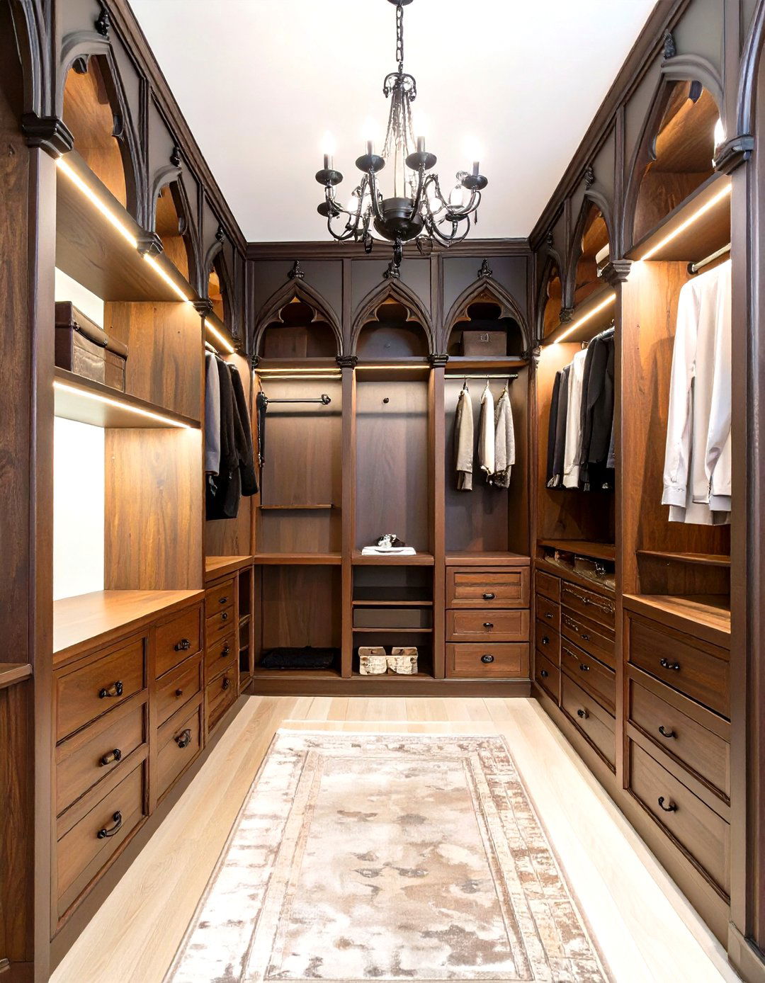 Gothic Revival Architectural Closet - 30 broom walk in closet ideas
