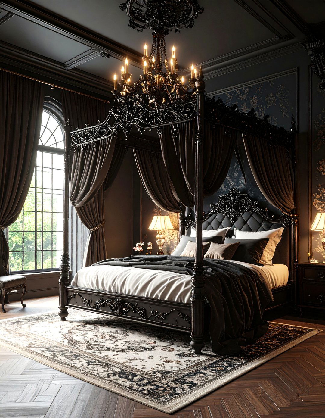 Gothic Revival Bedroom - 30 3d rendering interior design ideas