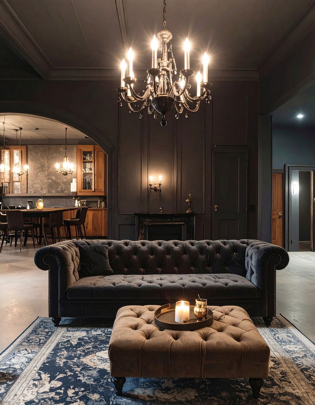 Gothic Revival Moody Lounge - 30 basement family room ideas