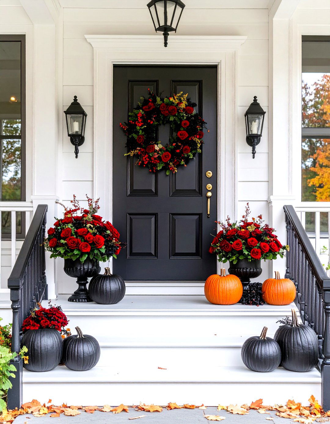 Gothic Romance Fall Porch - 30 fall porch decorating ideas