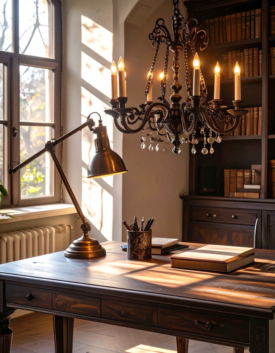 Gothic Romance with Candelabra Lighting - 30 home office lighting ideas
