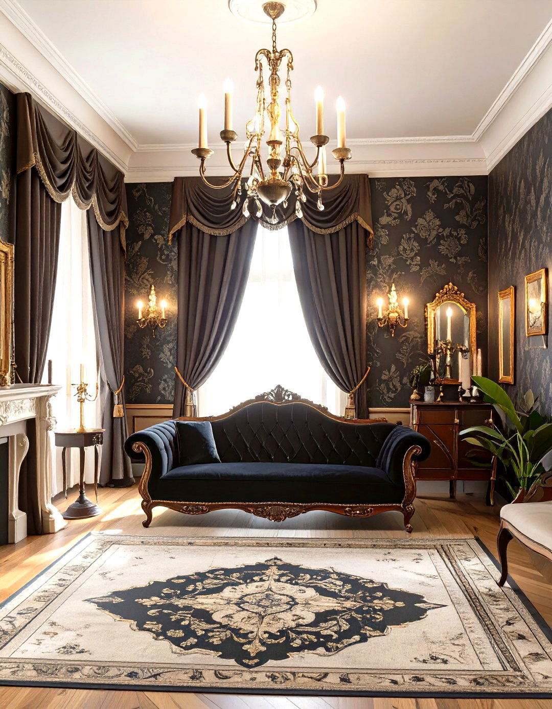Gothic Victorian Mourning Parlor - 30 sims 4 living room ideas