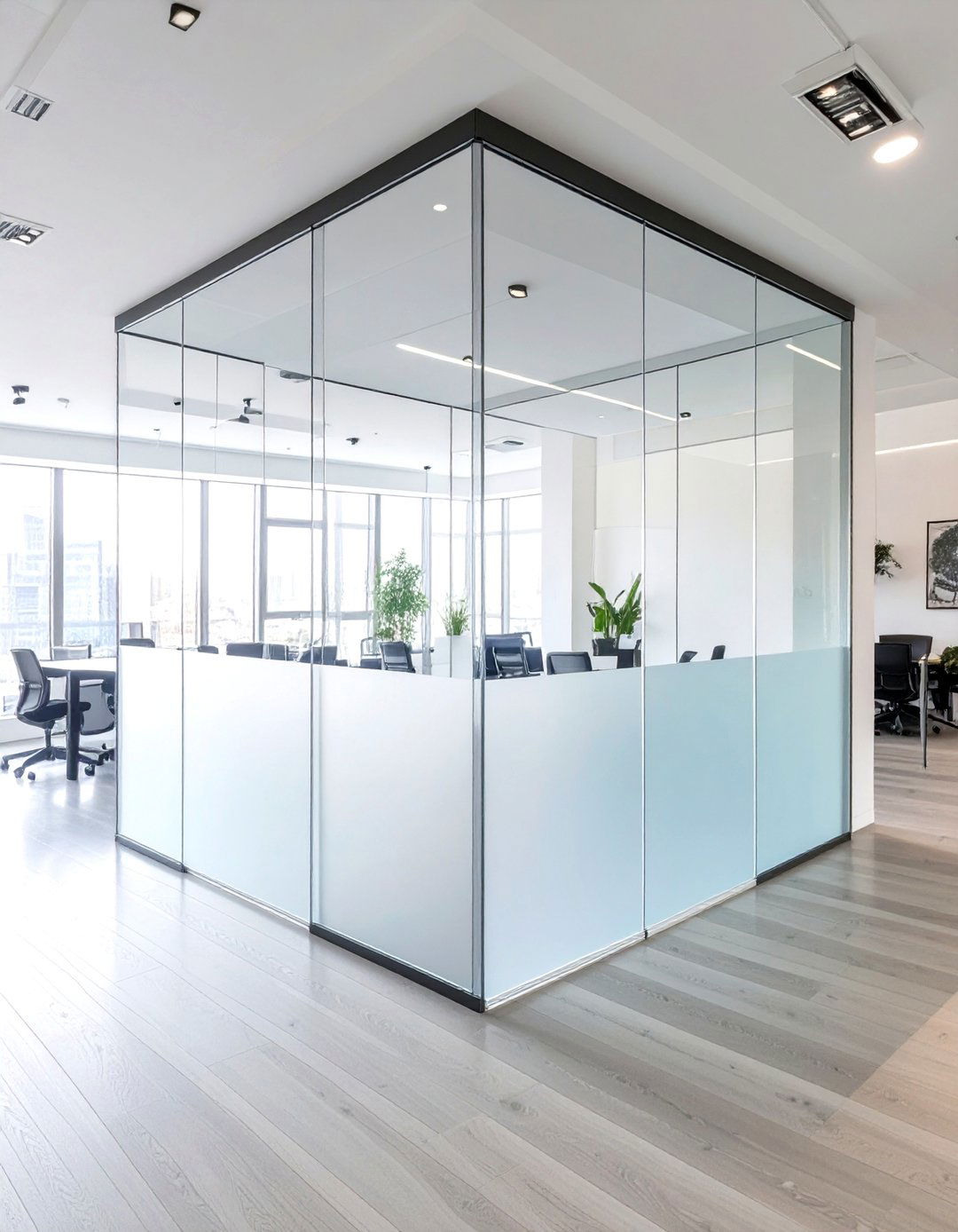 Gradient Frosted Glass Partitions - 30 gradation in interior design ideas