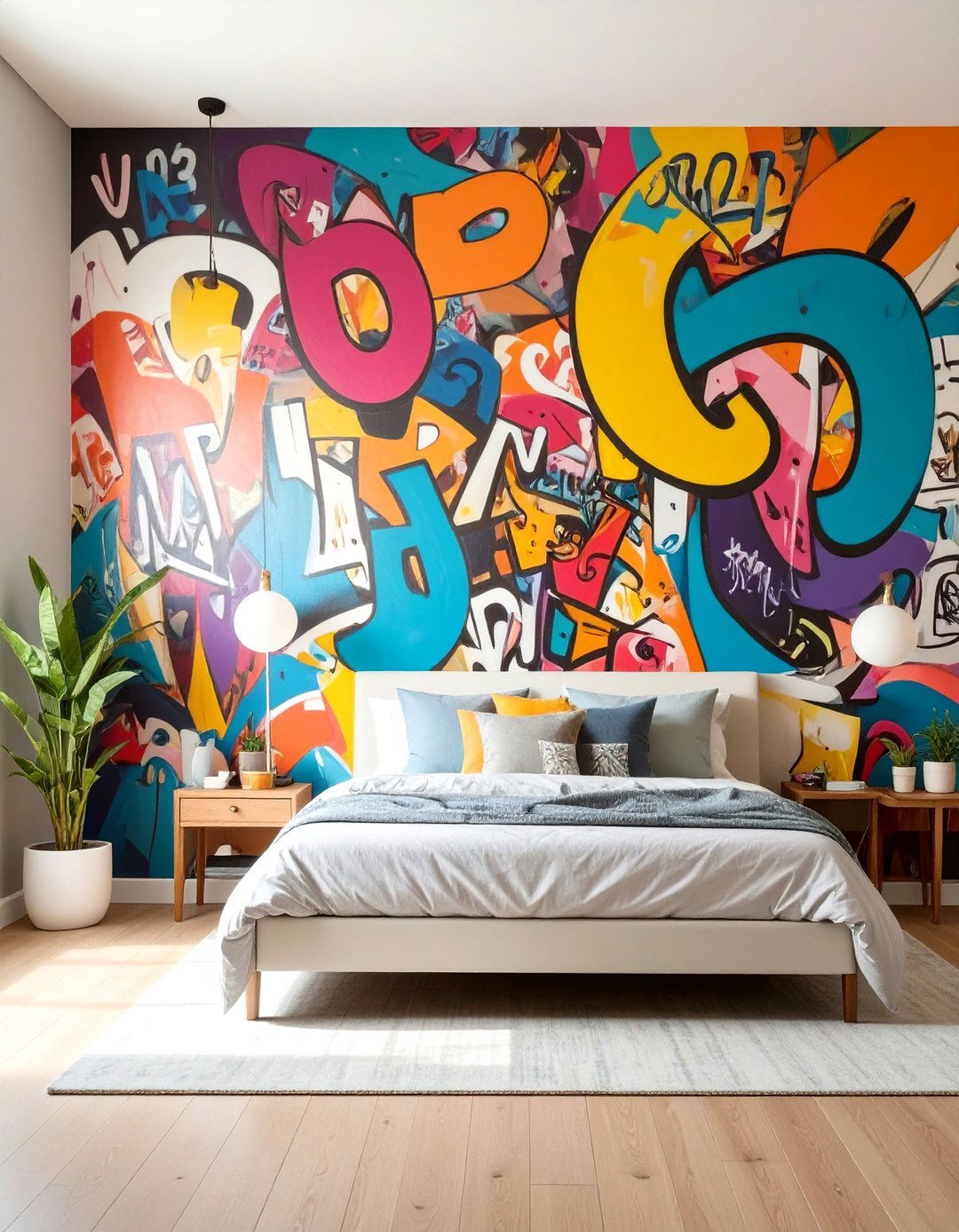 Graffiti Art or Street Art Inspired Mural for a Teen Boys Bedroom - 30 teen boys bedroom ideas