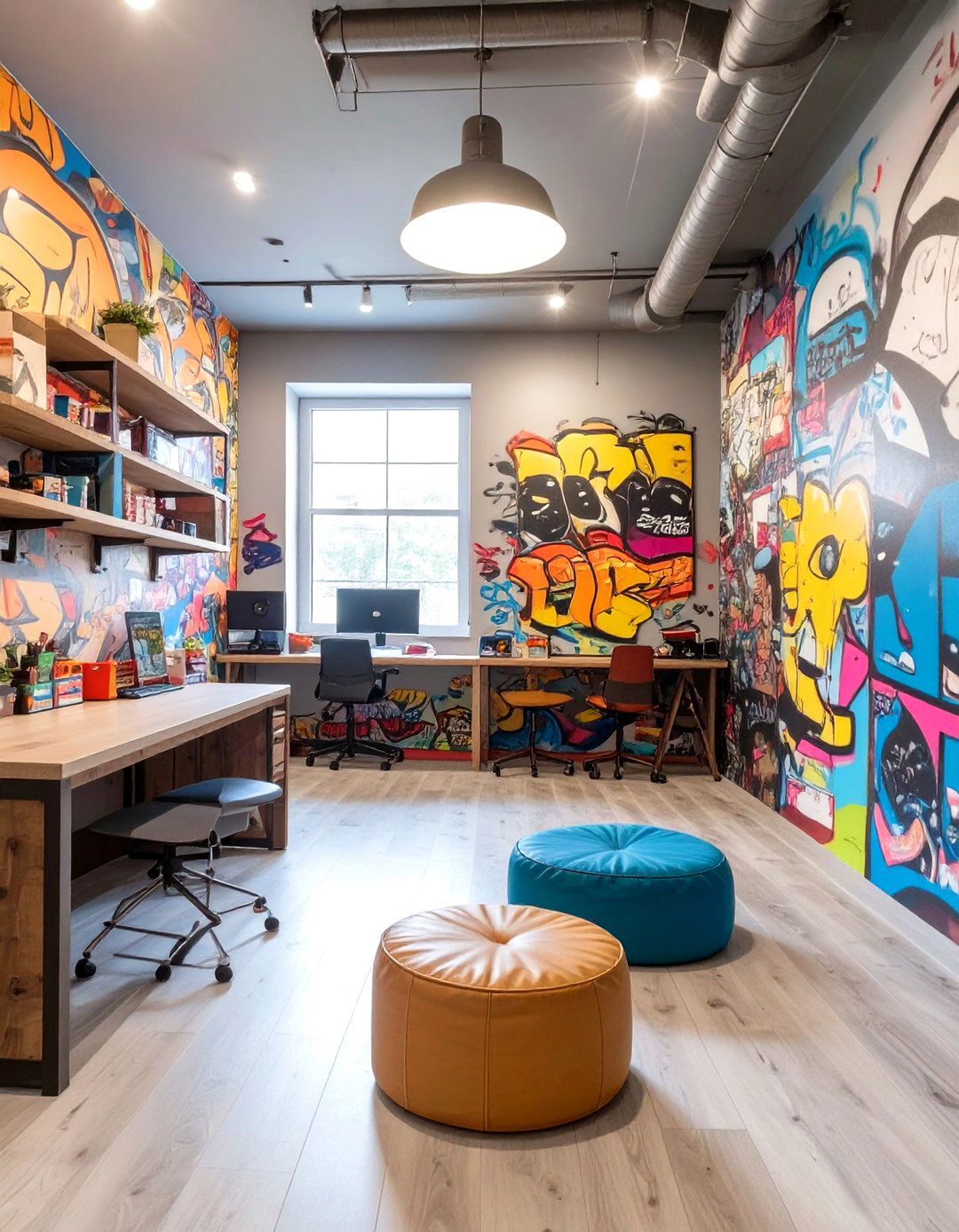 Graffiti and Street Art Game Room - 30 game room ideas for kids