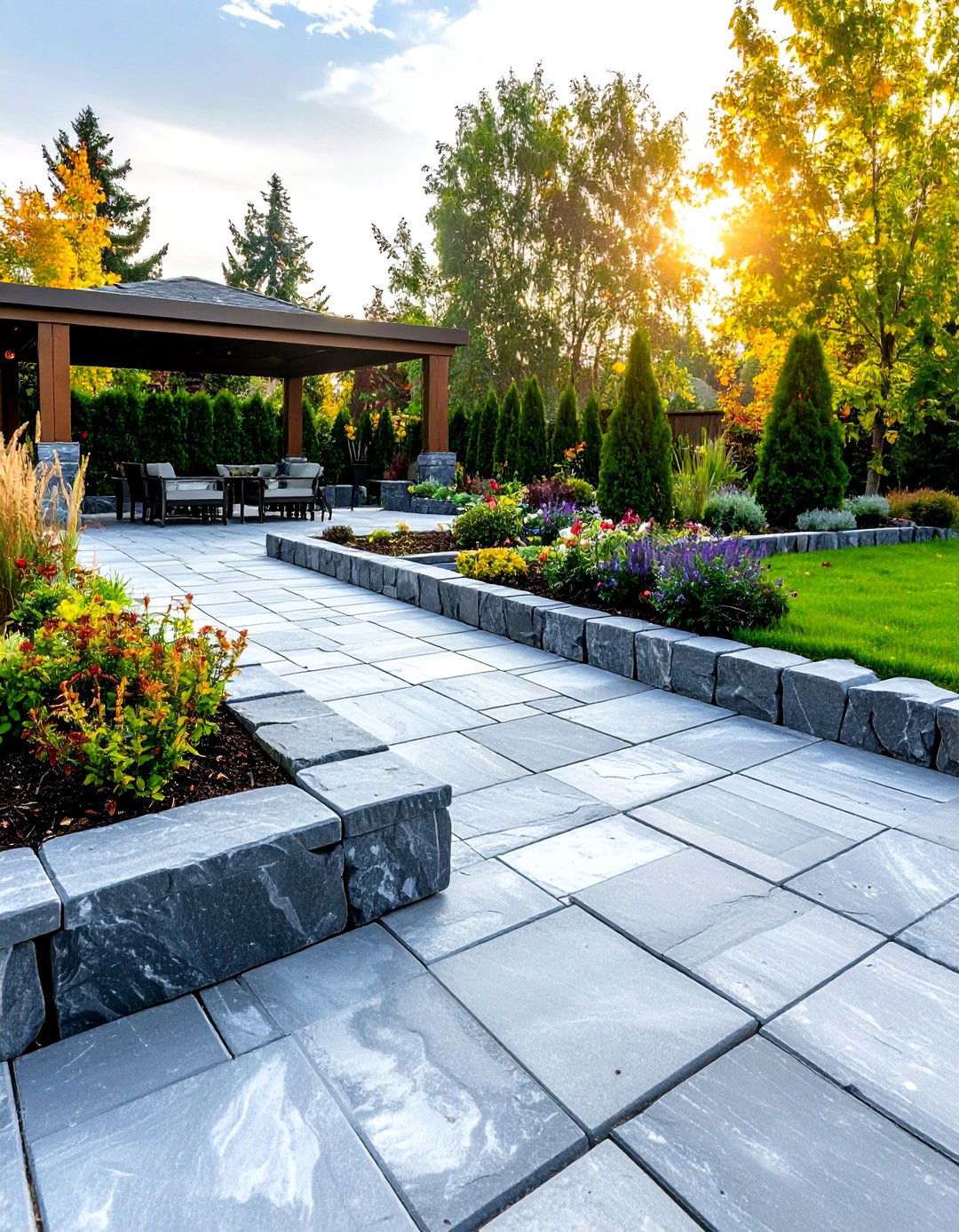 Granite Cobble Setts Patio Border - 30 patio border ideas