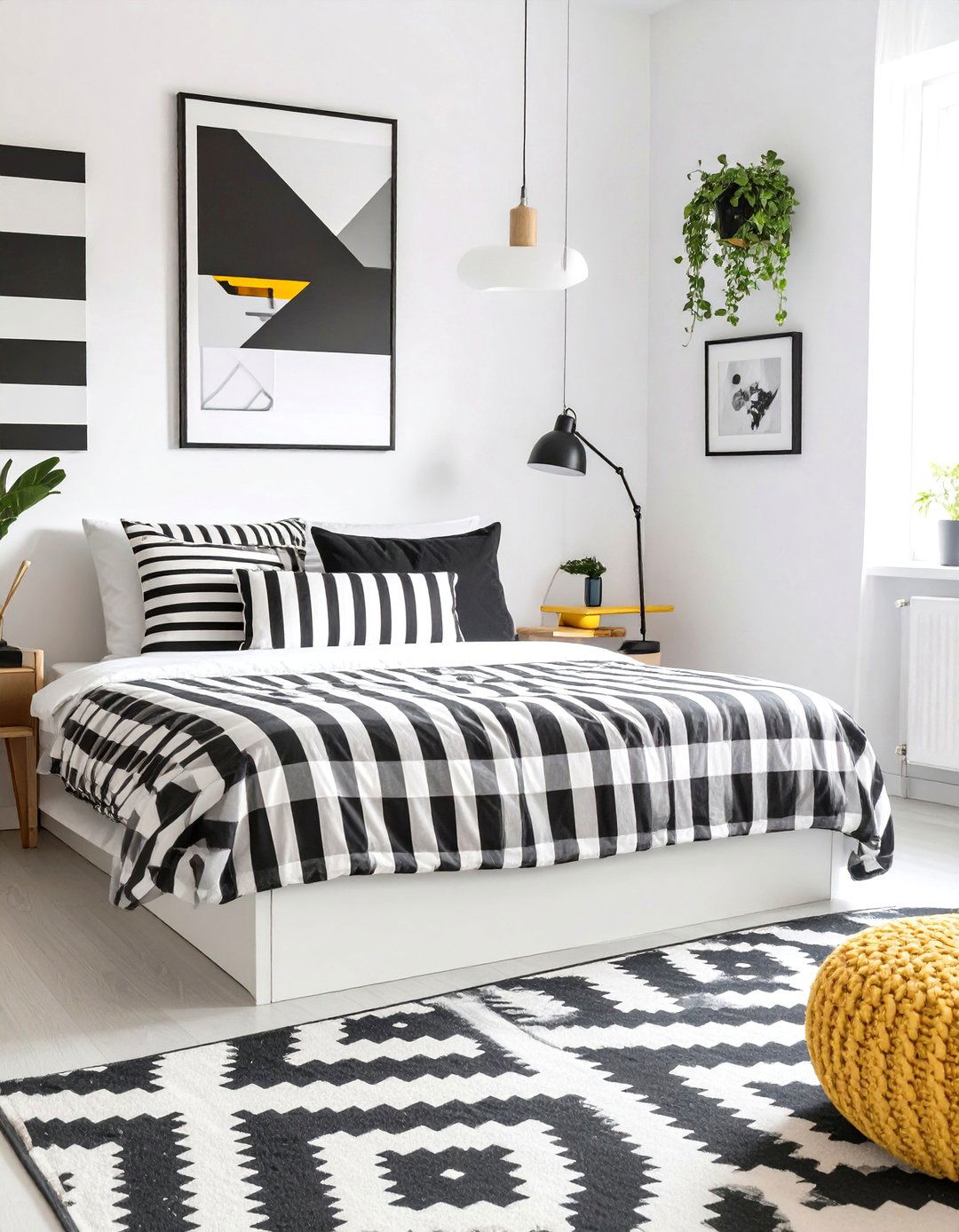 Graphic Black and White Dorm Room - 30 dorm room inspiration