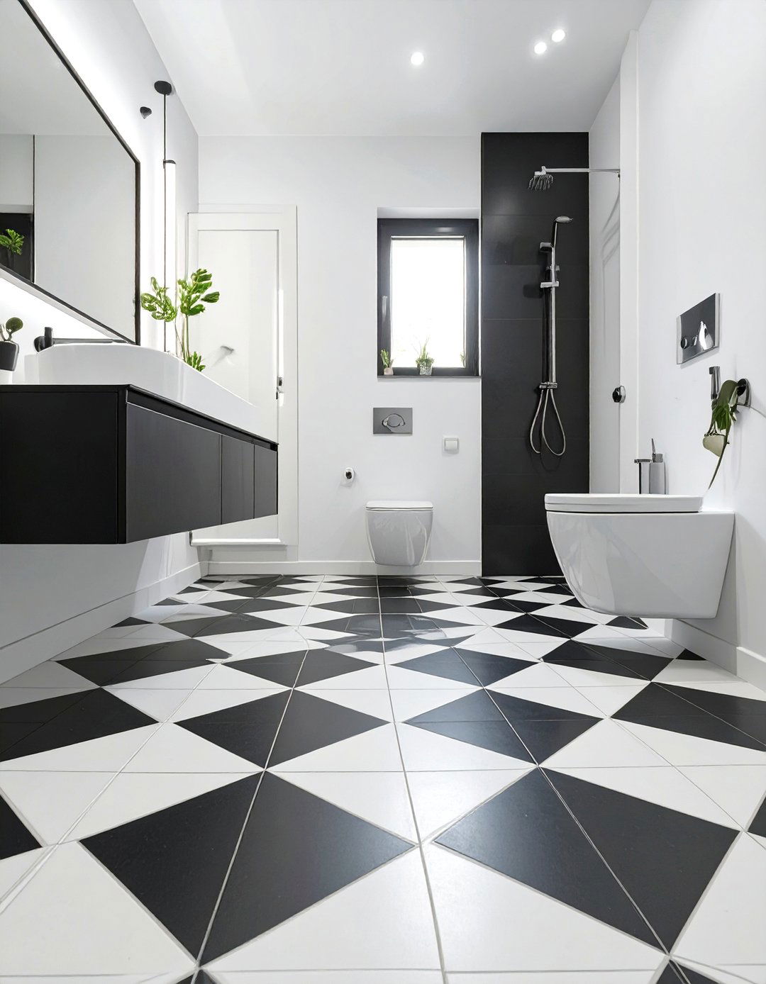 Graphic Pattern Bathroom Tiles - 30 bathroom floor tile ideas 2025