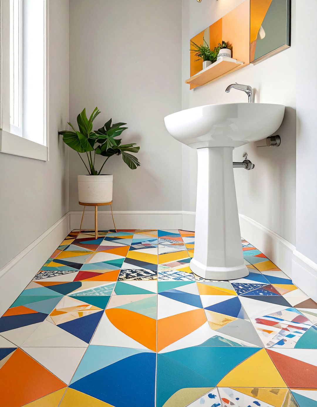 Graphic Print Tile Bathroom Floors - 30 bathroom floors ideas