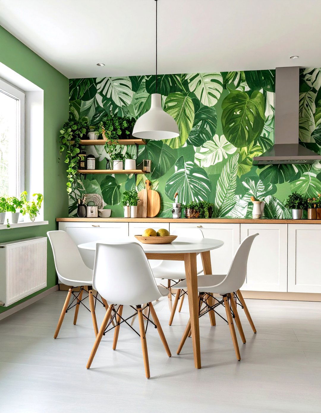 Graphic Wallpaper Kitchen Accent - 30 kitchen wall art ideas