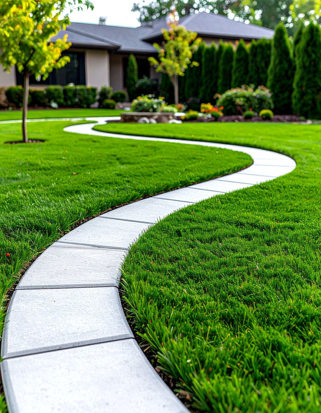 Grass Paver Half Circle Driveway - 30 front yard half circle driveway designs