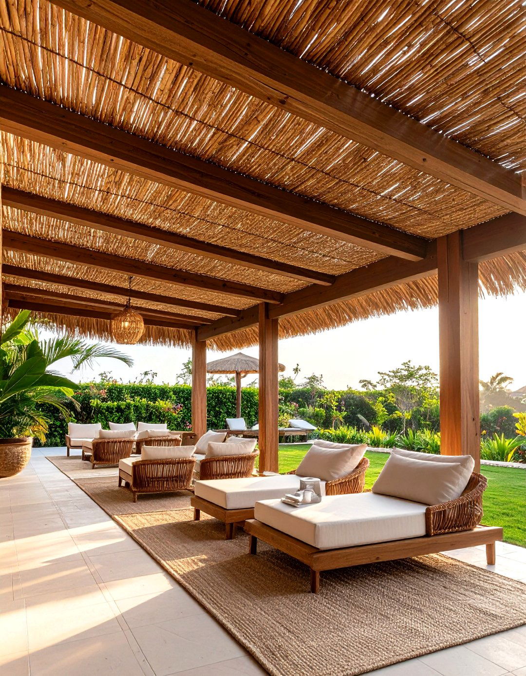 Grasscloth Covered Patio Ceiling - 30 patio ceiling ideas
