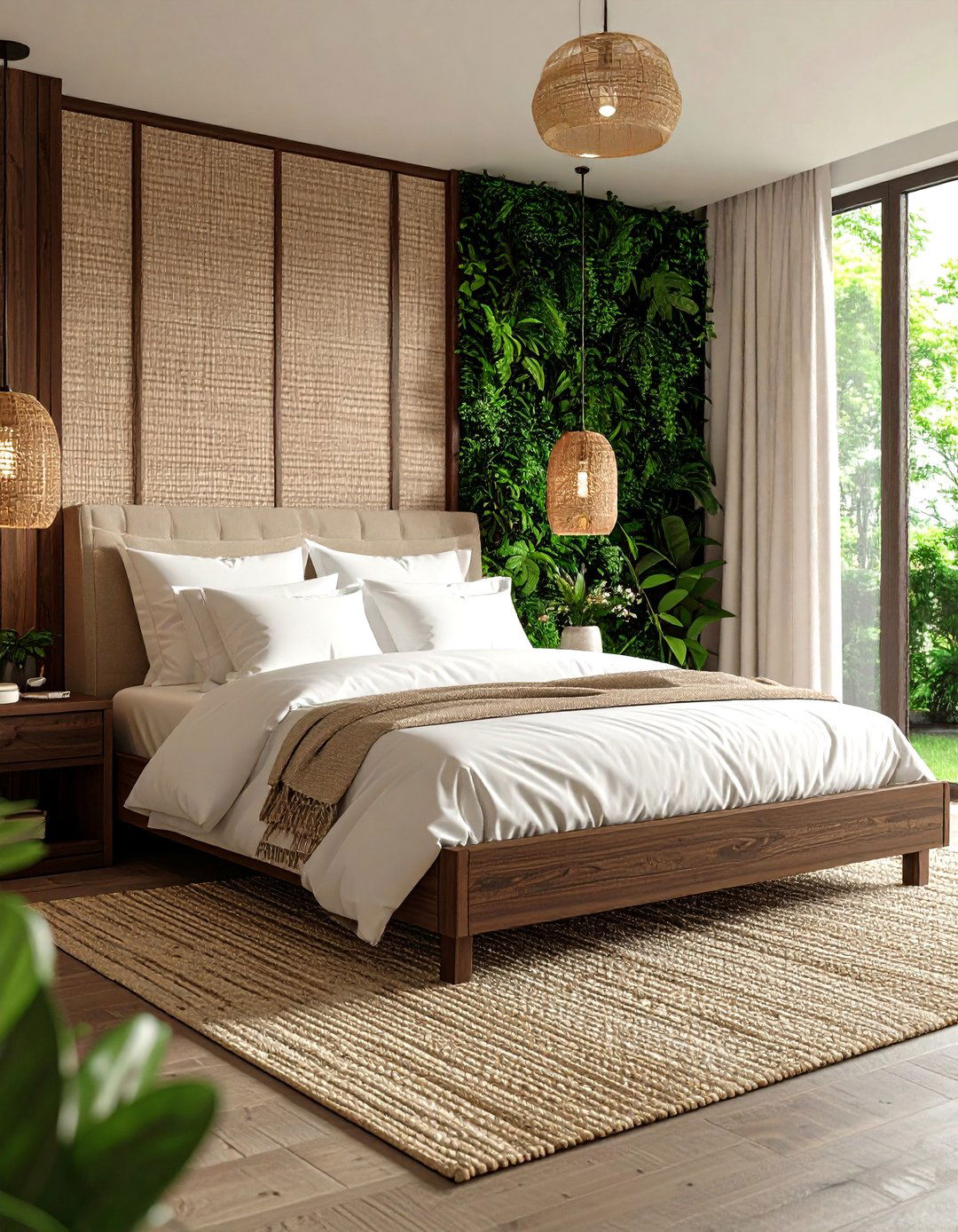 Grasscloth Textured Bedroom - 30 accent wall bedroom ideas